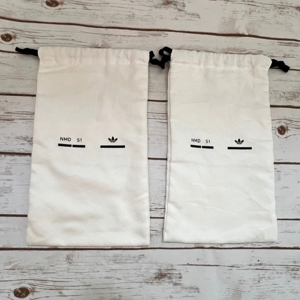 Adidas NMD S1 Shoe Dust Bags White Drawstring Logo Travel Storage Set of 2 OS